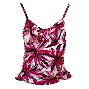 Miraclesuit Tankini Top Floral Palms Size 10